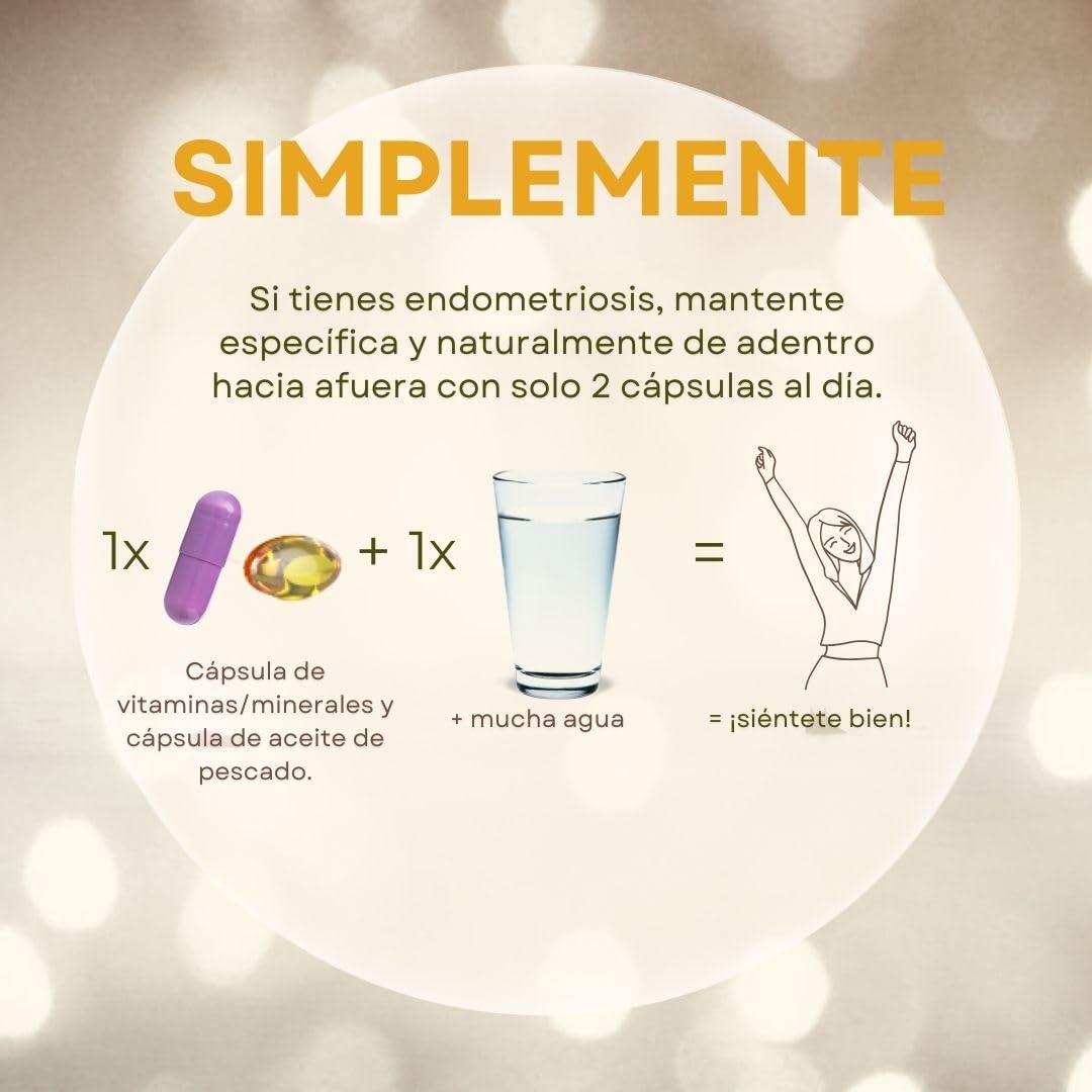 Fertilovit F Endo | vitaminas para la endometriosis | fertilidad | especialmente desarrolladas con nutrientes antiinflamatorios y antioxidantes | 90 cápsulas