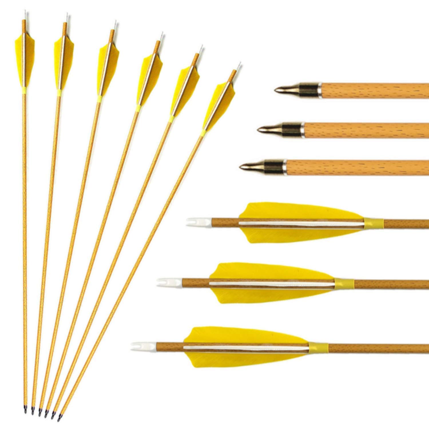 M.SJUMPPER ARCHERY 500 Spine Carbon Arrows with 4" Feathers 