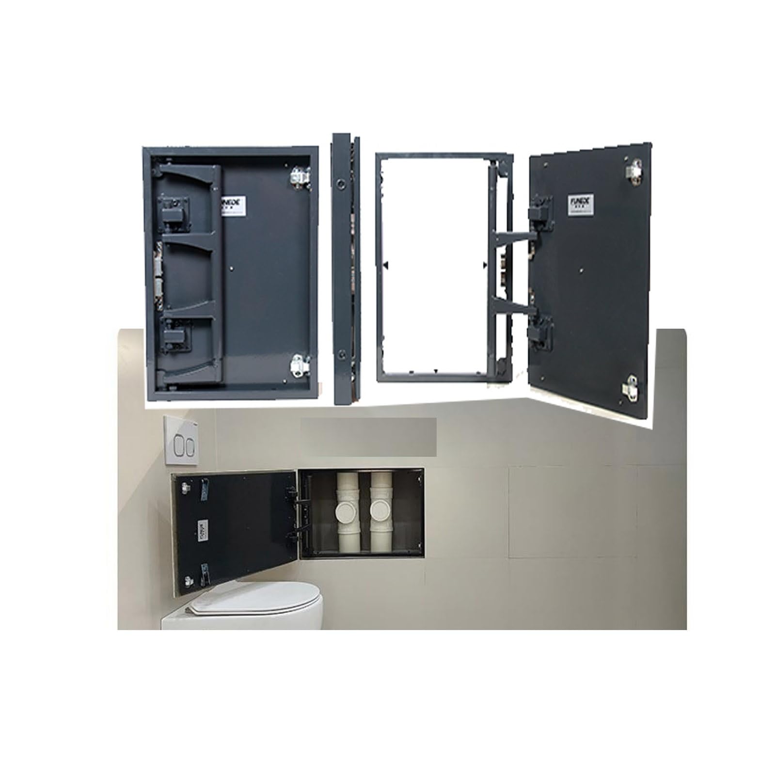 Puerta de acceso de plástico resistente para registro de instalaciones