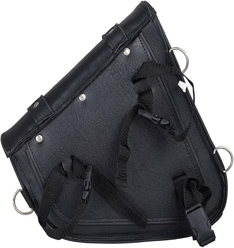 Miniatura 7 de Bolsa de brazo oscilante de cuero desnudo premium GARGOYLE BELLS para motocicleta, bolsa lateral izquierda para solo, bolsas de sillín para Softails