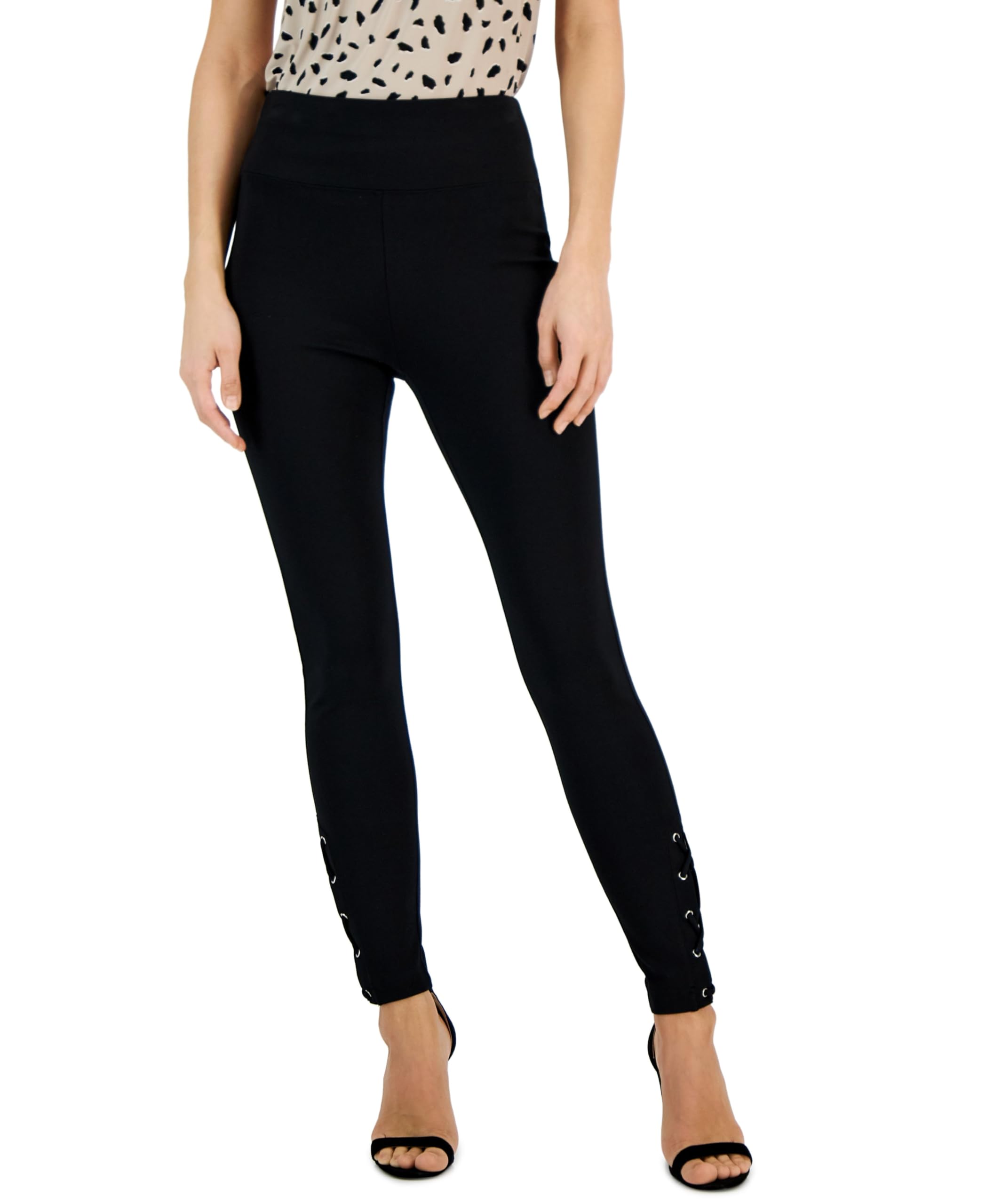 International Concepts Womens Ponte Lace Up Skinny Pants