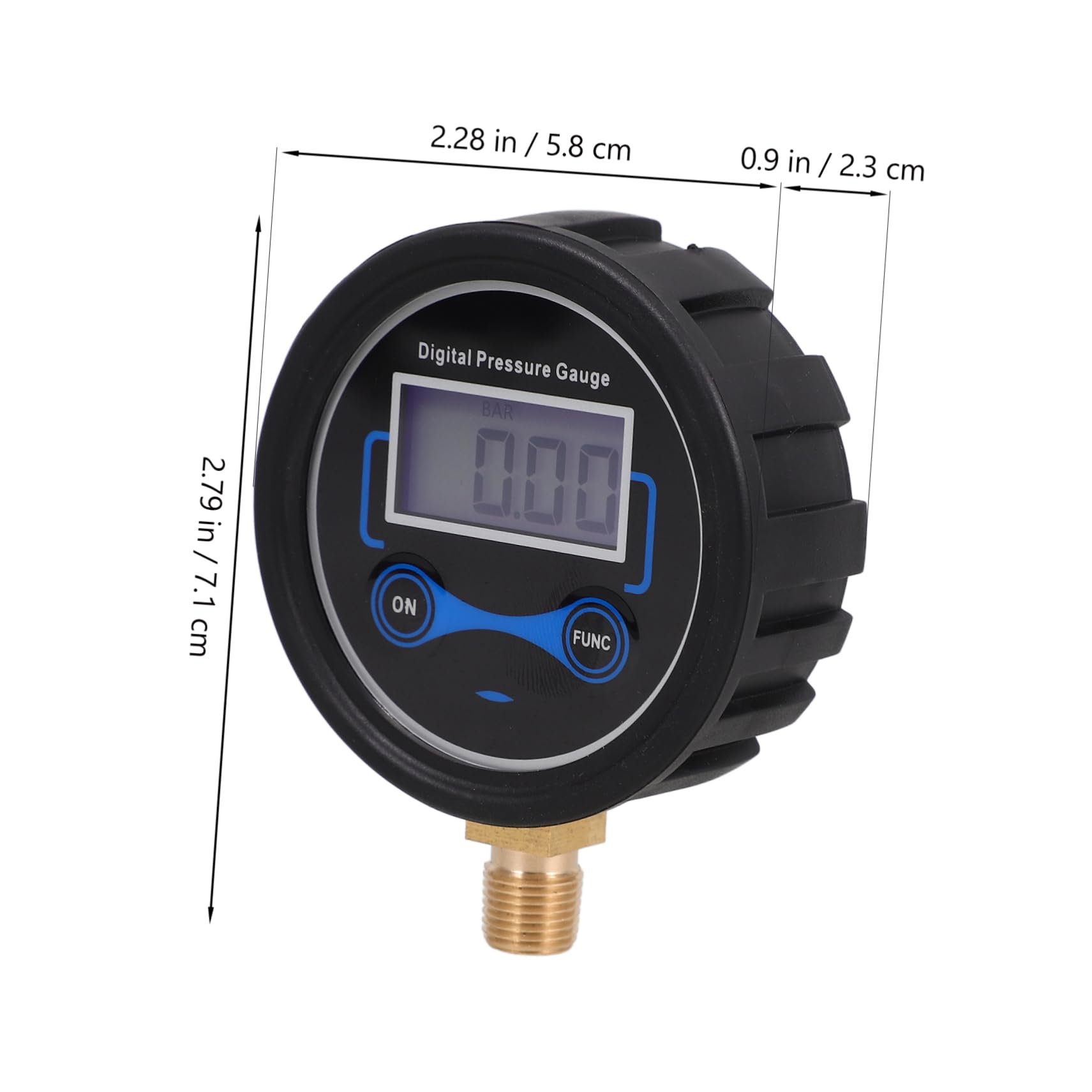 TOPBATHY 5 Piezas Manómetro De Pantalla Digital Auto Manómetro De Presión De Neumáticos Medidor De Presión De Aire De Neumáticos Indicador Presión Digital Ensayador Con El Plastico Negro