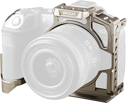 Camera Cage for Canon R8, Lightweight Modular Rig with Dual Cold Shoe Mount, Arca-Swiss Quick Release for Travel, YouTube, Photography, Titanium