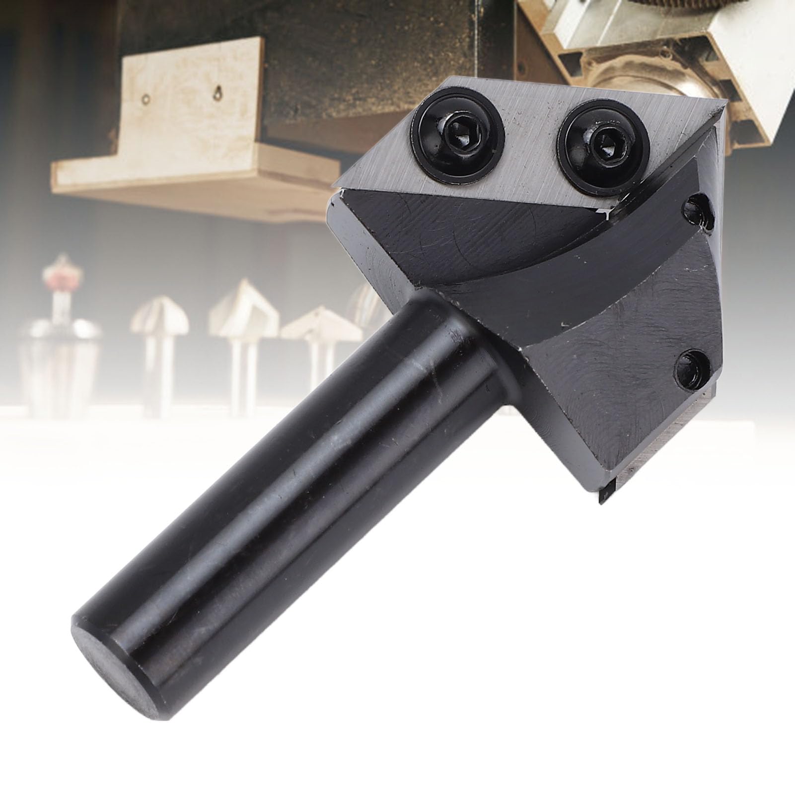 Fresa a intaglio a V con inserto in carburo di tungsteno a 90 e 120 gradi, fresa per router a gambo da 1/2 pollice per incisione e fresatura di scanalature nel legno, lunghezza
