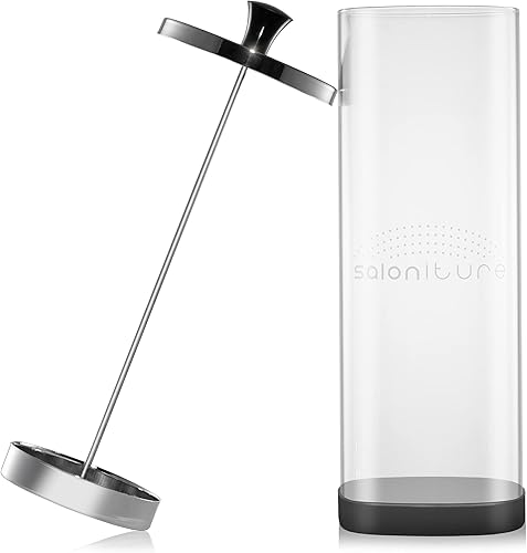 Miniatura 3 de Saloniture Tarro desinfectante de vidrio, recipiente alto para desinfectar, desinfectar y esterilizar peluquería, salón, herramientas y suministros