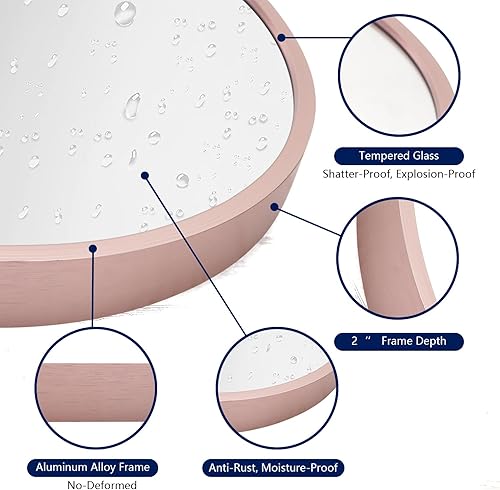 Miniatura 6 de Espejo de pared arqueado para baño, espejos para decoración de espejo de tocador, dormitorio, tocador, entrada, sala de estar, marco de metal, 26 x