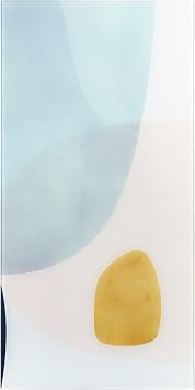 Empire Art Direct "Gold Monde II B Frameless Free Floating Reverse Printed Tempered Art Glass Wall Art, Ready to Hang, Living Room, Bedroom & Office, 72" x 36" x 0.2"