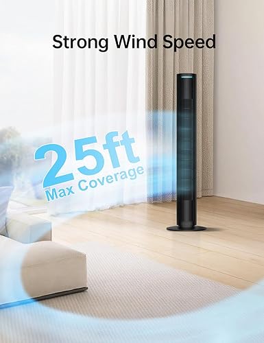 Miniatura 3 de PHILODECO Ventilador de torre para dormitorio, ventilador sin aspas de 40 pulgadas, ventilador oscilante de 80 , Ventilador de piso silencioso con