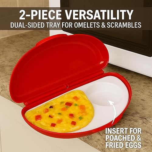 Miniatura 7 de Cocedor de Huevos para Microondas para Sándwiches y Tortillas – Libre de BPA, Escalfador de Huevos para Microondas, Máquina para Huevos Fritos,