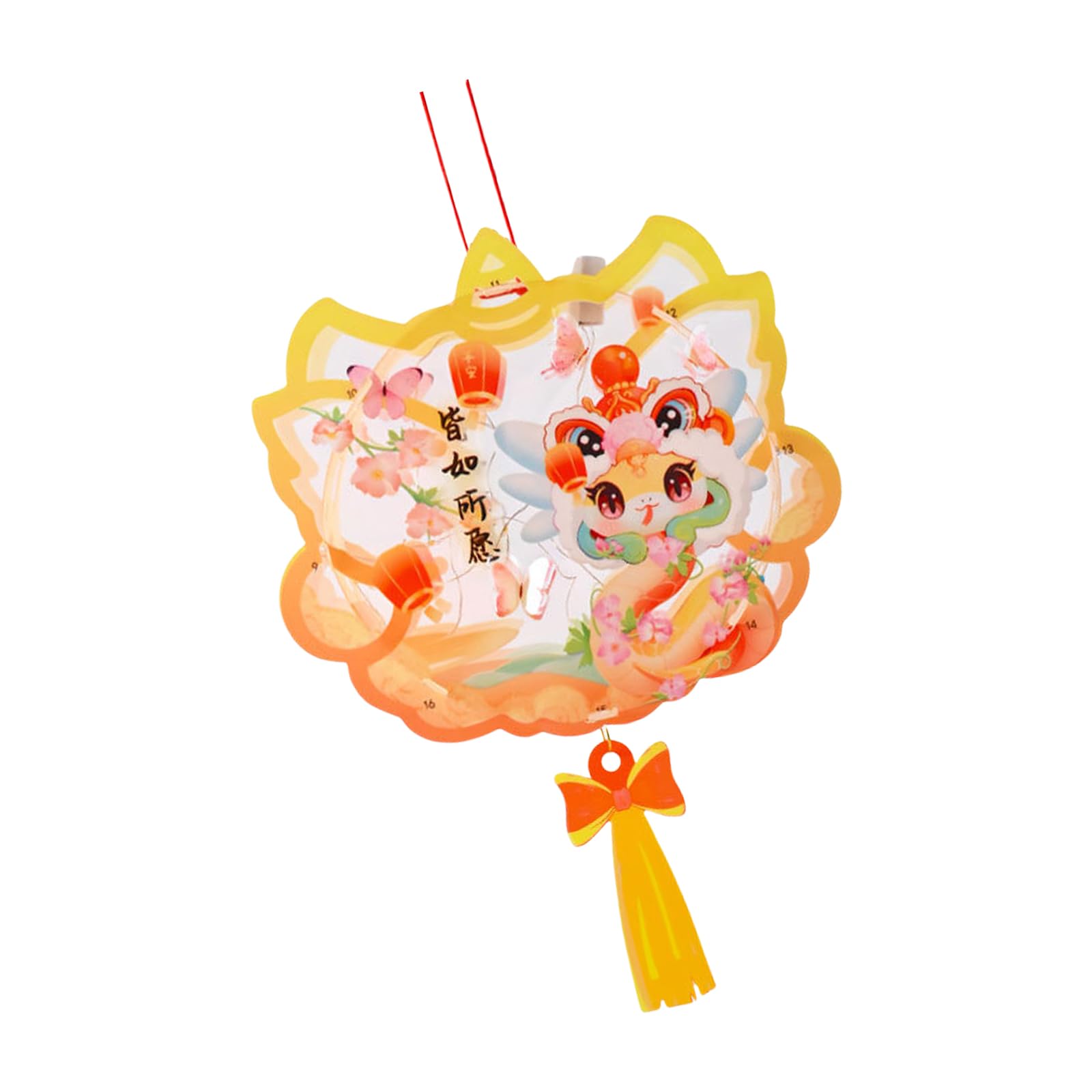 Jazuaiao Year of the Snake Handheld Lamp with LED Light PVC Decorative Spring Festival Hanging Lamp Decoration for Kids Party Theme