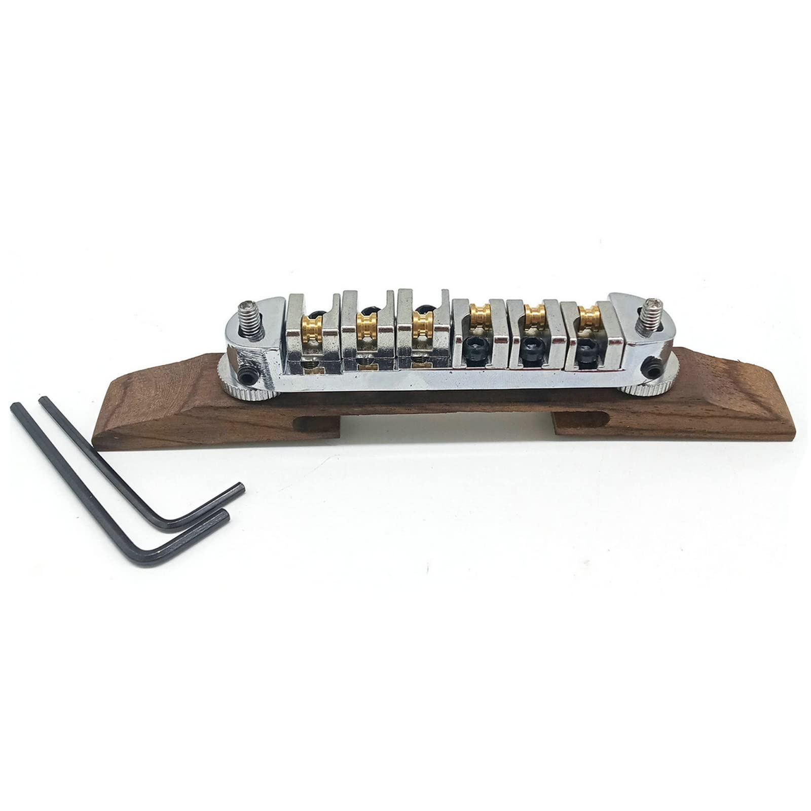 Adjustable Metal Roller Saddles Tune-O-Matic Bridge Rosewood Base for Archtop Jazz Guitar Accessory