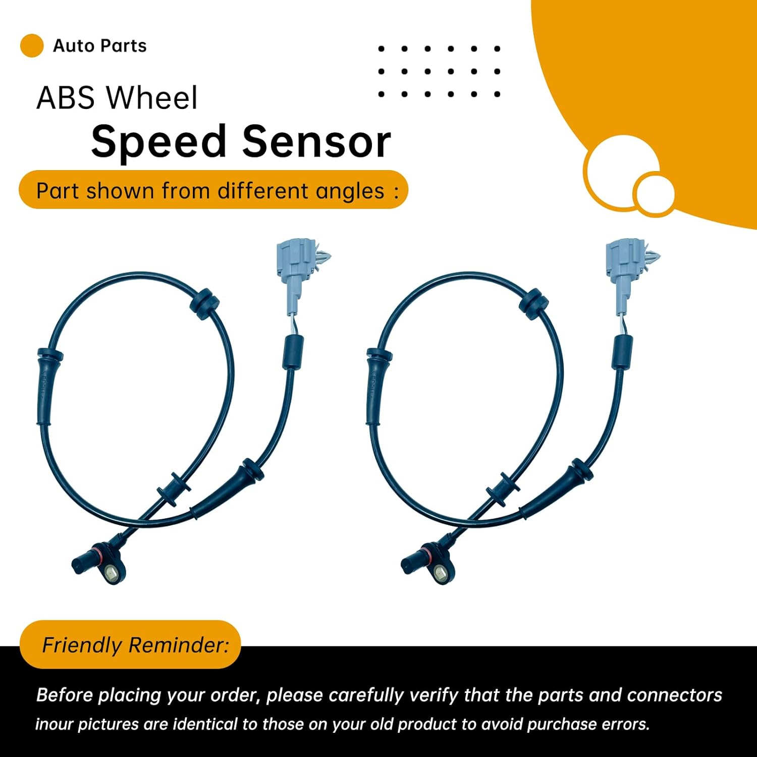2PCS Front Left and Right ABS Wheel Speed Sensor Compatible with Nissan Titan 2008-2011, Armada 2008-2012, Infiniti QX56 2008-2010 – Replaces D7910-ZR00B, D7910-ZR00A