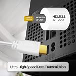 Câble HDMI TNP 4K Angle Droit 270 Degrés (15 FT) - Cordon HDMI Haute Vitesse 18GBPs Blanc 4K 60Hz HDR 2K 2160p 1080p 1440p 3D ARC/eARC Ethernet pour Jeux Vidéo Xbox One X PS 4 Pro & Apple TV HDTV