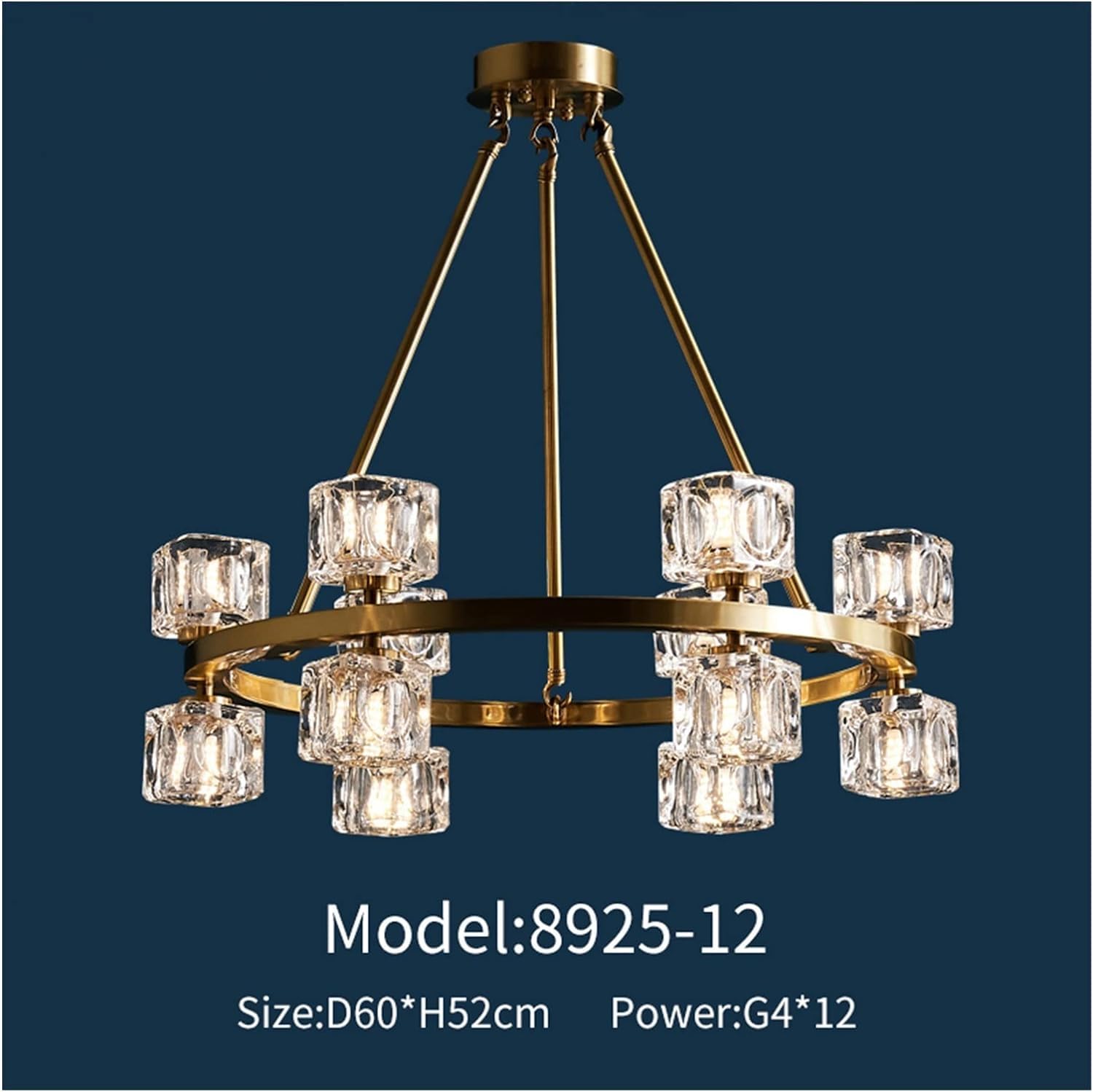 LED Chandeliers, Luxury Copper Chandeliers Double Crystal Led Pendant Chandelier Compatible with Living Room Dining Room - Copper Hanglamp Bedroom Lamp
