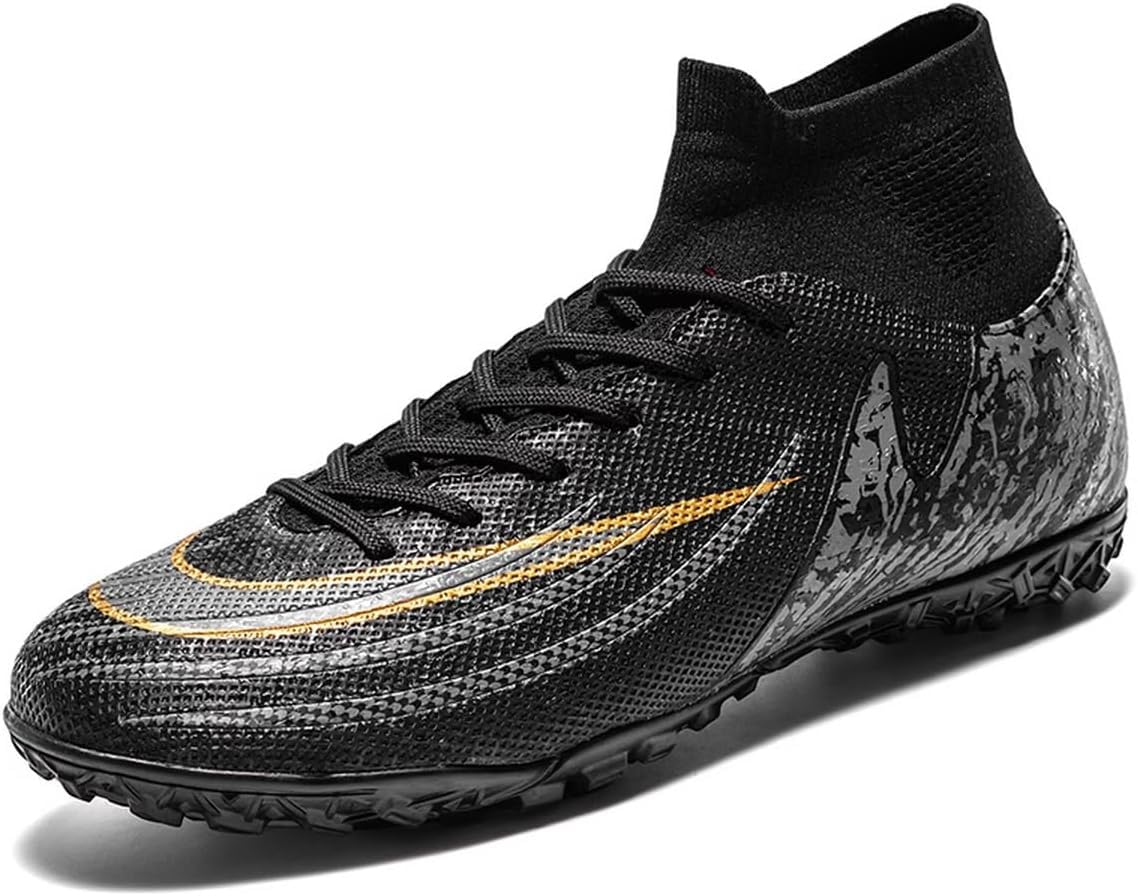 Mes Buty Piłkarskie Chłopcy Wysoka Cholewka Astro Turf Traiers Buty Piłkarskie Professio Athletic Idoor Piłka Nożna Piłka Nożna, 11 Black, 8 UK