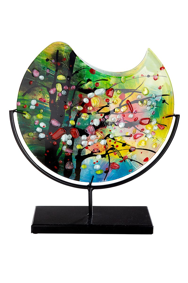 GILDE GLAS art Deko Vase, Mehrfarbig, Höhe 37 cm, 39297
