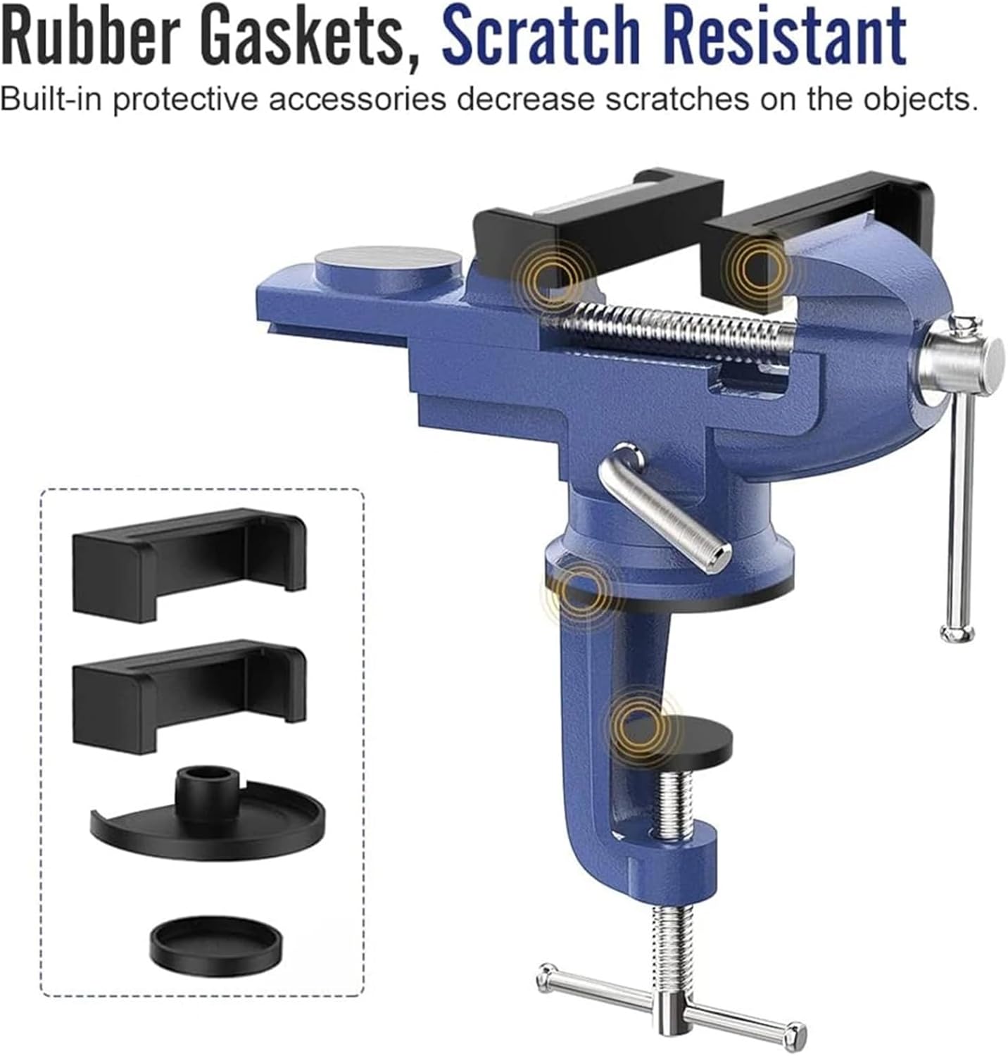 Portable 360° Swivel Base Clamp On Vice/Table For Woodworking, Cutting Conduit, Dril 1Pcs(50mm)