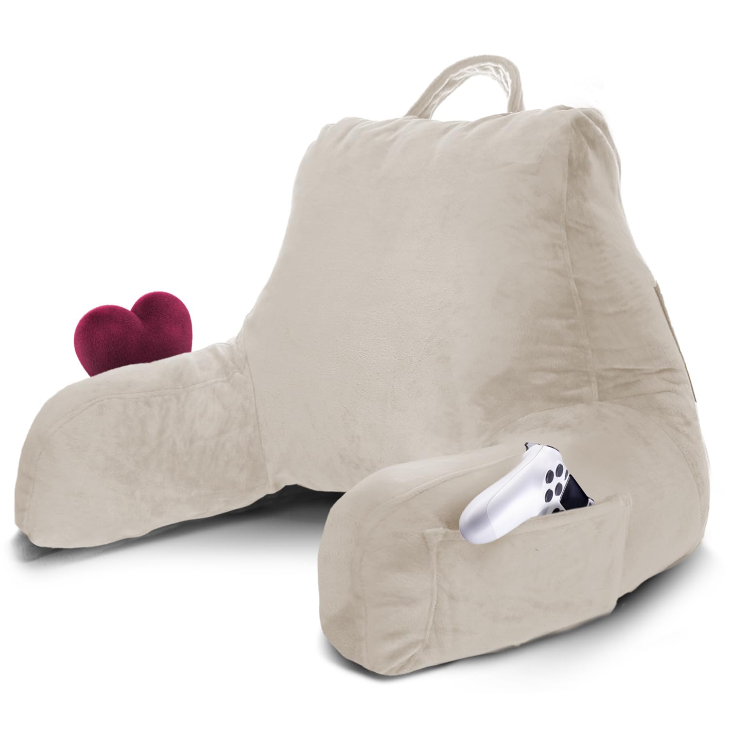 Nestl Reading Pillow for Bed, Back Pillow for Sitting Up in Bed, Linen