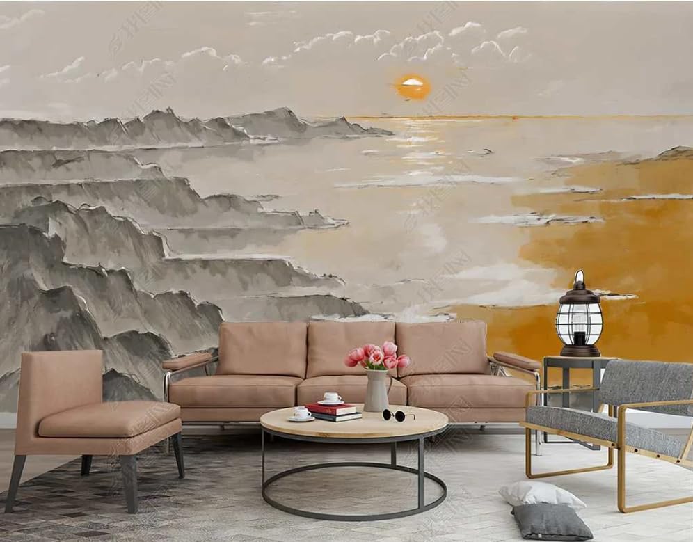 Papier peint panoramique silhouette urbaine : agrandissez visuellement votre salon sombre