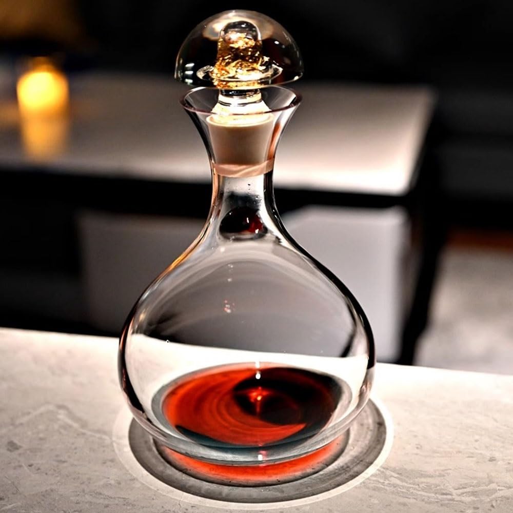 Decantador de vino Jarra decantadora de cristal 1000 ml con tapón, ideal for cenas en casa y como regalo Accesorios para vino
