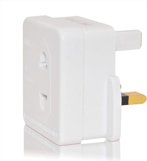 Homeberg Shaver Adapter Plug Uk -2 Pin Adapter Plug Uk For Shaving Razor,Electric Toothbrush Adapter Plug Uk,2 Pin To 3 Pin Adapter Plug Uk,Power Adapter Shaver Plug Adaptor Uk Bathroom Socket- 1 Pack