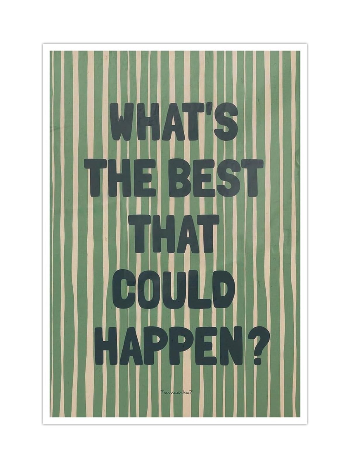 KCDFDVJFBM Inspirational Quote Wall-Art - Green Aesthetic Affirmations Poster for Room Decor(Framed,08x12inch(20x30cm))
