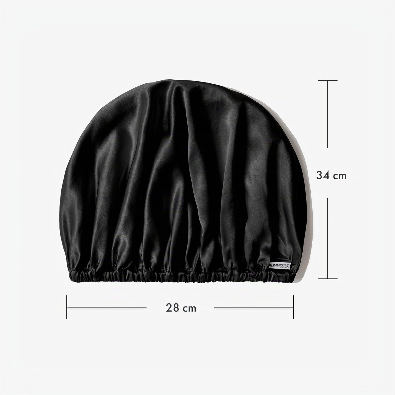 Mommesilk 100% Seidenmütze Damen 22 Momme Große Seidenschlafmütze Elastisches Band Seiden Turban für Frizziges Haar Schadensvorbeugung