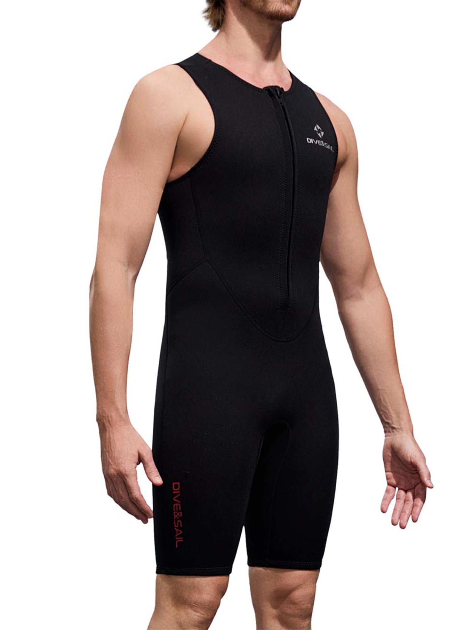 Sxiwei Neoprenanzug Herren Einteiliger 2mm Shorty Sportlich Schwimmanzug Ärmellos Schnorcheln Taucheranzug für Wassersport