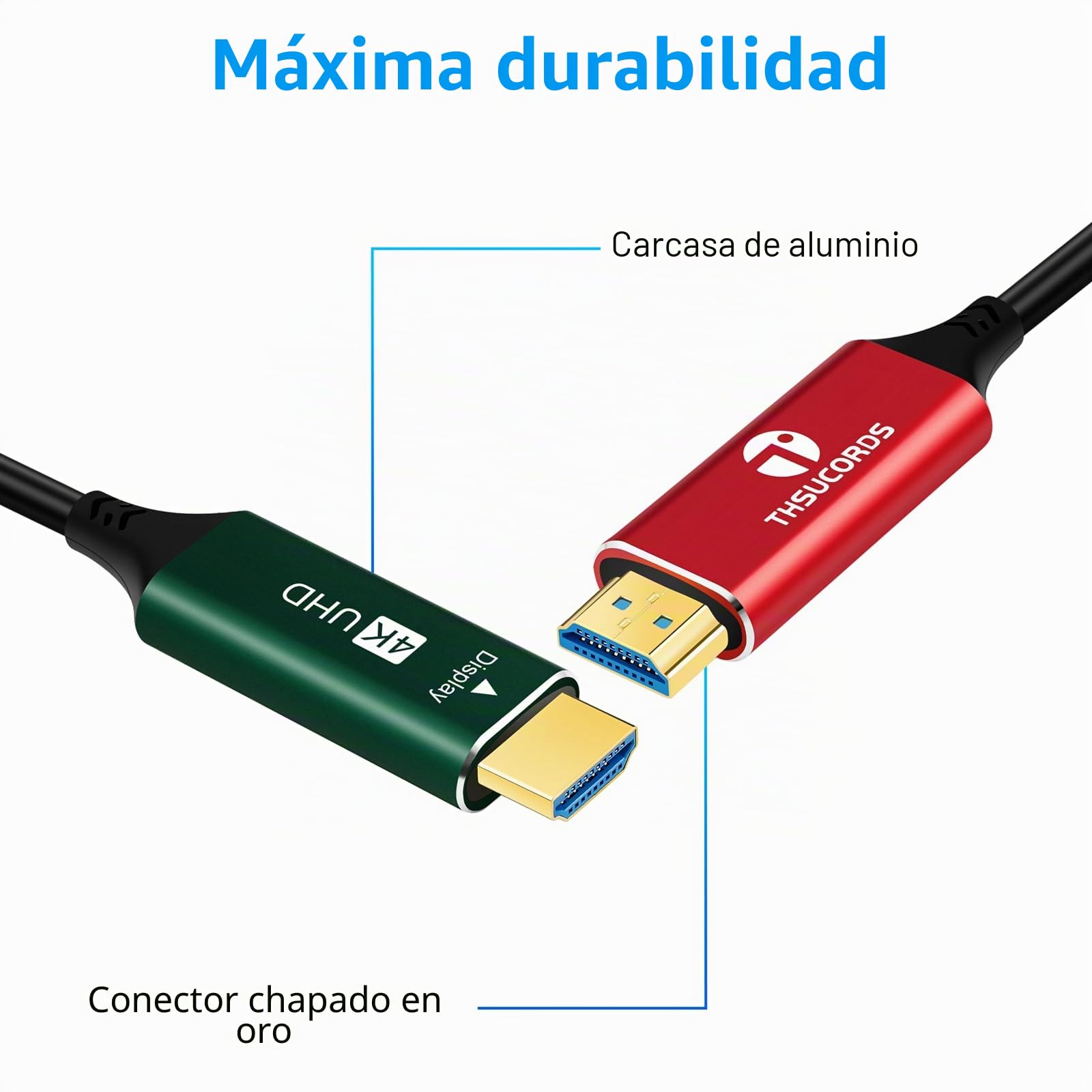 Thsucords 4K HDMI Fibra óptica de Cable 30M, Cable HDMI 2.0 Compatible con UHD 4K @60Hz HDR/18Gbps/4:4:4/3D/ARC/HEC/para RTX 3080/3090 Xbox Series X PS9 Denon AV Receptor LG Samsung Sony TV