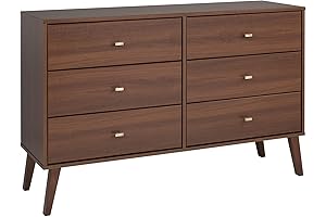 Prepac Milo Mid-Century Modern Style Dresser for Bedroom