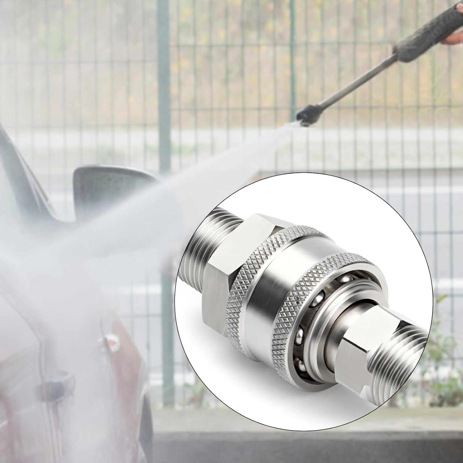 TAISHER 12PCS 304 Stainless Steel Pressure Washer Adapter Kit, Quick Connect Fittings，3/8" Male