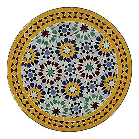 Mesa de jardín mediterránea con mosaico marroquí hecho a mano Cover