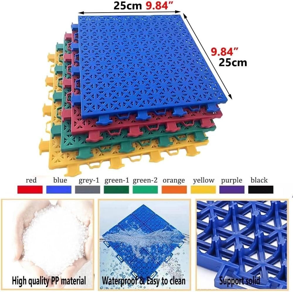 Azulejos entrelazados modulares con unión de plástico resistente para suelo deportivo Giallo 2
