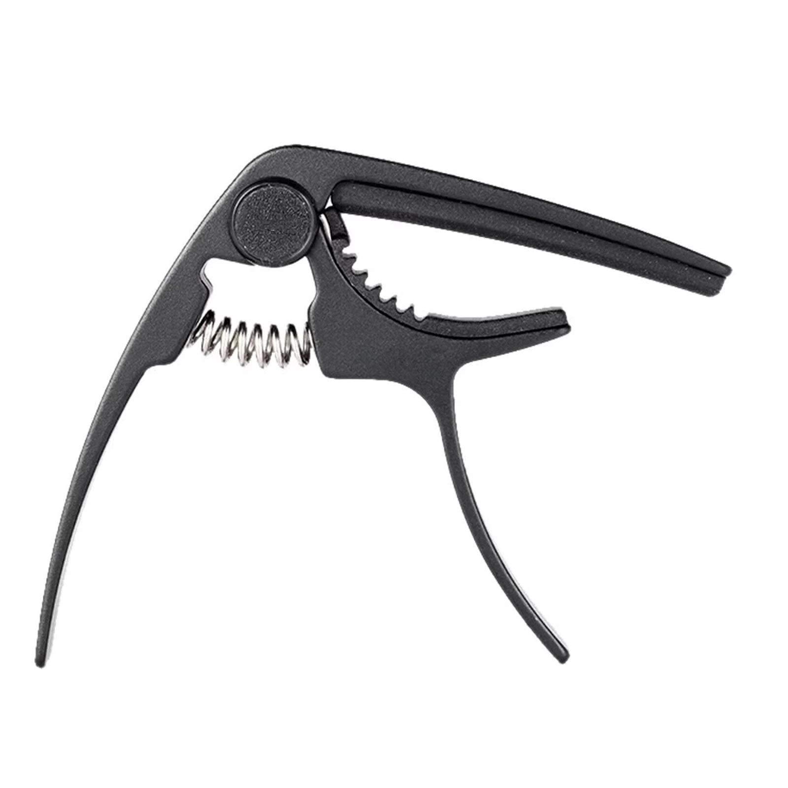 BAtlam Capotasto per Chitarra Acustica Capotasto per Chitarra in Metallo Cambio Rapido Accessorio Forte Leggero con Una Mano Sola (Color : Silver, Size : One Size) (Black One Size)