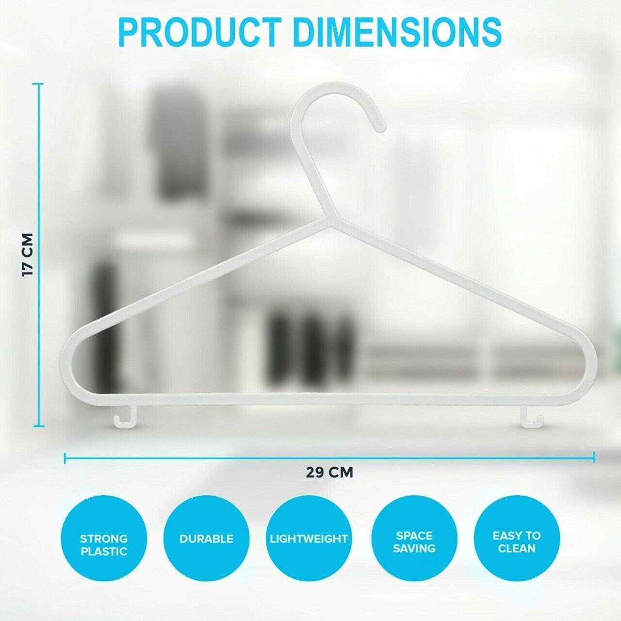 DIVCHI Lot De 40 Cintres Tubulaires En Plastique Antidérapant Pour