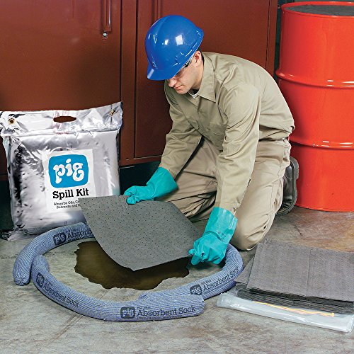 Image of PIG Spill Pack, Spill Clean Up, 4-Gallon Absorbency, Absorb Oil, Coolant, Solvent & Water Spills, KIT261