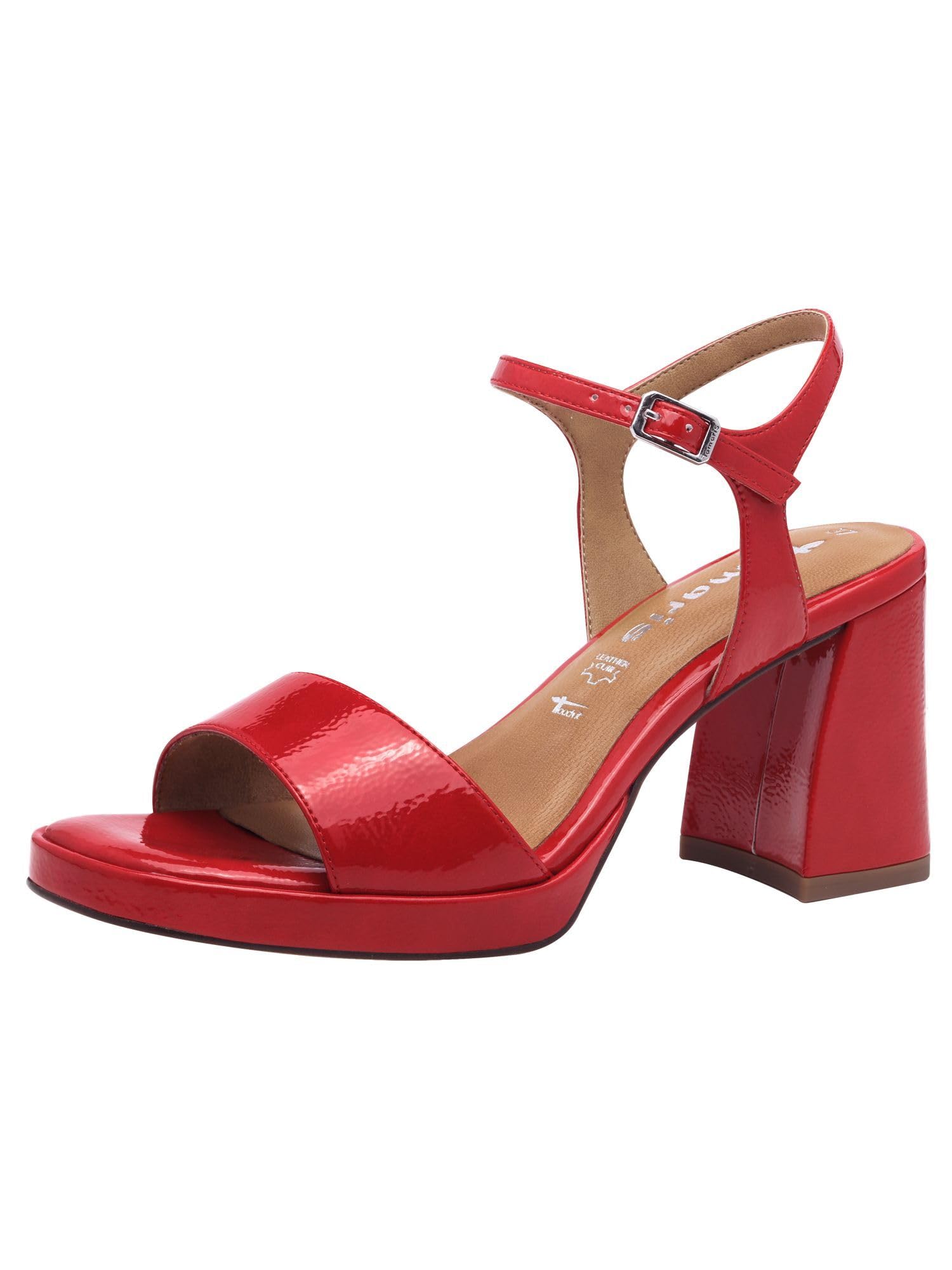 Tamaris Women's Elegant Sandals, Red patent, 6.5 UK