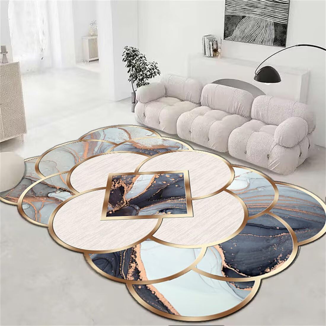 Tapis pas cher gris-bleu 90x200cm pour sublimer votre entree et vestiaire Atmosphera