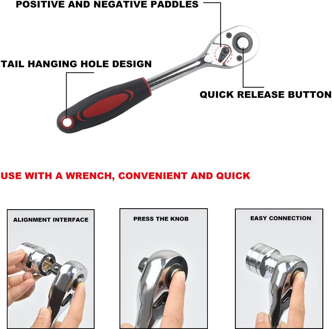 Cheile tubulare din setul de chei cu clichet