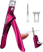 MelodySusie Acrylic Nail Clippers: Adjustable Stainless Steel Trimmer for Fake Nails, Gel Tips - Salon & Home Manicure Tool Kit, Plum