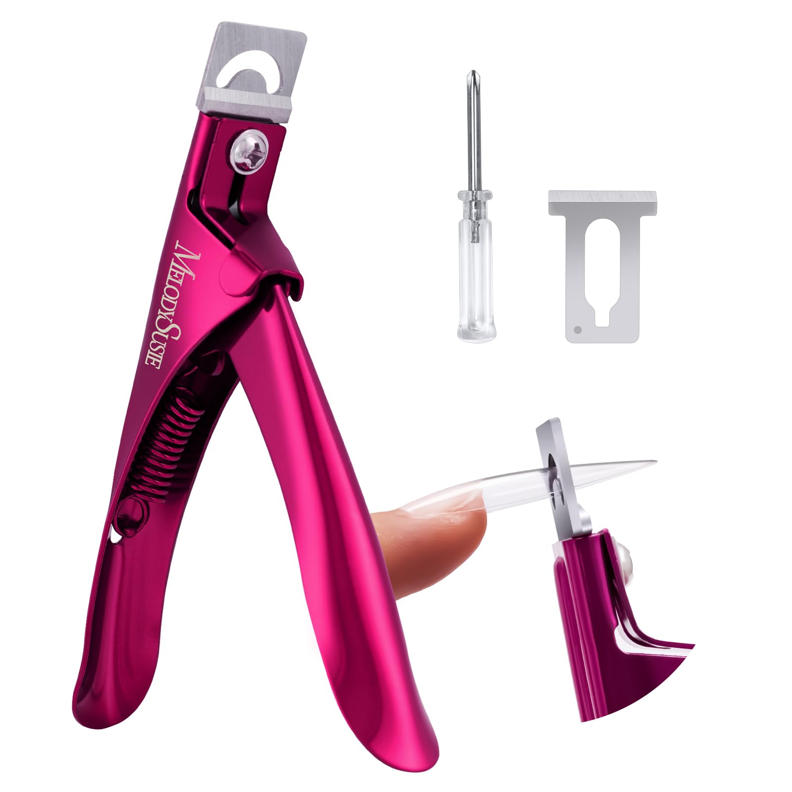 MelodySusie Acrylic Nail Clippers Nail Clippers Cutters for Acrylic Nails Fake Nail Tips Adjustable Stainless Nail Trimmer Manicure
