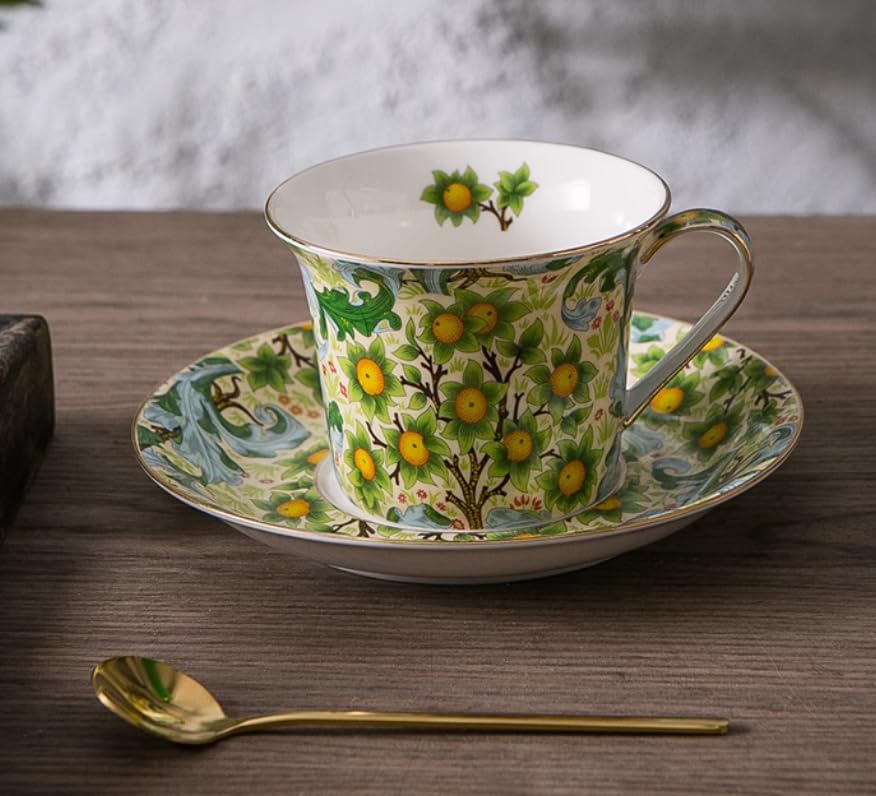 Set di tazze e piattini da caffè e tè in ceramica set di tazze da caffè e piattini in ceramica con frutta arancione piatto per tazza da latte e succo regalo di compleanno per ufficio e casa