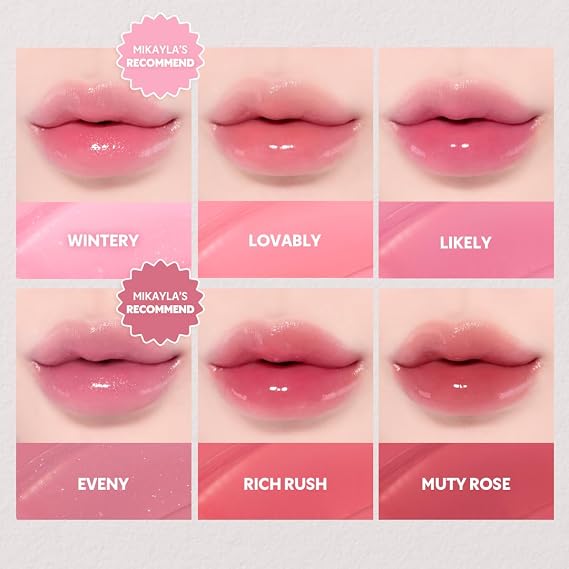 TIRTIR [*Mini Size Waterism Tinted Lip Gloss #25 Nutty Pink, 0.06 Fl Oz Kiss Ready Lipgloss, 12H Long Lasting Non Sticky Natural Tinted Glow Korean Multiuse Cheek and Lip Tint for Women gift