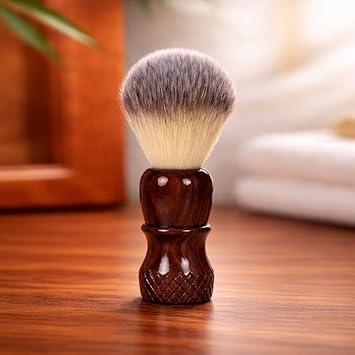 Vintage Artisans Indian Rosewood Shaving Brush for Men | Hand Carved Wooden Handle | 22mm Synthetic Super Soft Knot, Vegan & Cruelty-Free | Water-Resistant Wooden Handle for premium wet shaving | Hand Carved Handle