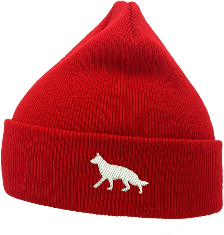 Mens Beanie Knit Hats German Shepherd Dog Embroidered Unisex Casual Beanies Hats for Winter