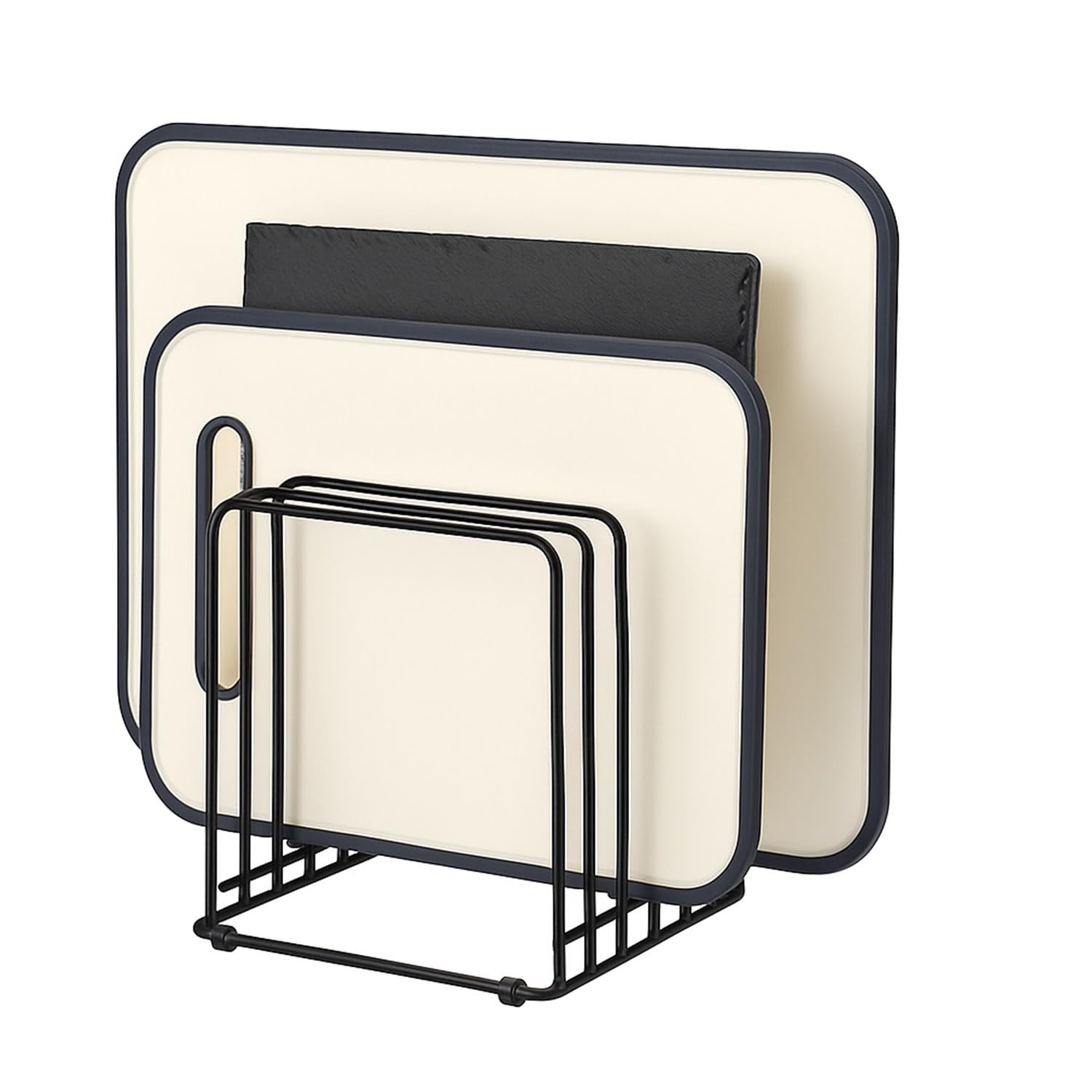 Thrink Extendable Pan & Bakeware Rack – 3 Slot Kitchen Cupboard Organiser for Trays, Boards & Lids, Heavy-Duty Rust-Resistant Metal Stand, Space-Saving Storage Holder