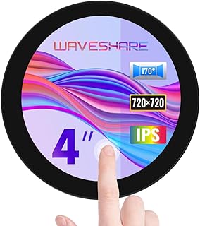 waveshare 4inch DSI Round Touch Display, 720 × 720 Resolution, IPS, 10-Point Touch, Supports Pi 4B/3B+/3A+, CM3/3+/4, 170° Wide Viewing Angle