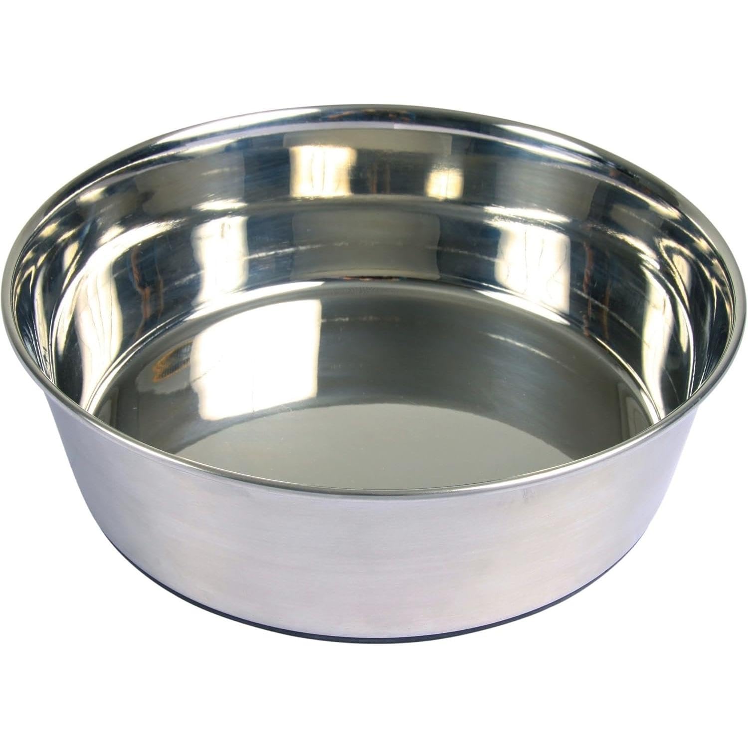TRIXIE Comedero Acero INOX, Base Caucho 1.0 l, ø17 cm