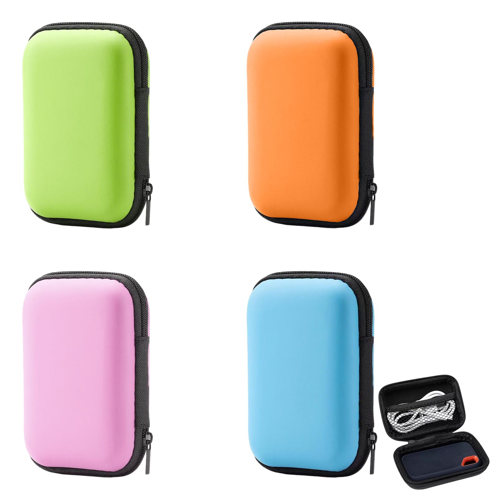 KUIZHEN Playing Card Case, 4PCS Card Game Case, Playing Card Box Playing Card Case Storage Box for Indoor Outdoor Gaming or Camping (Pink, Green, Orange, Blue)