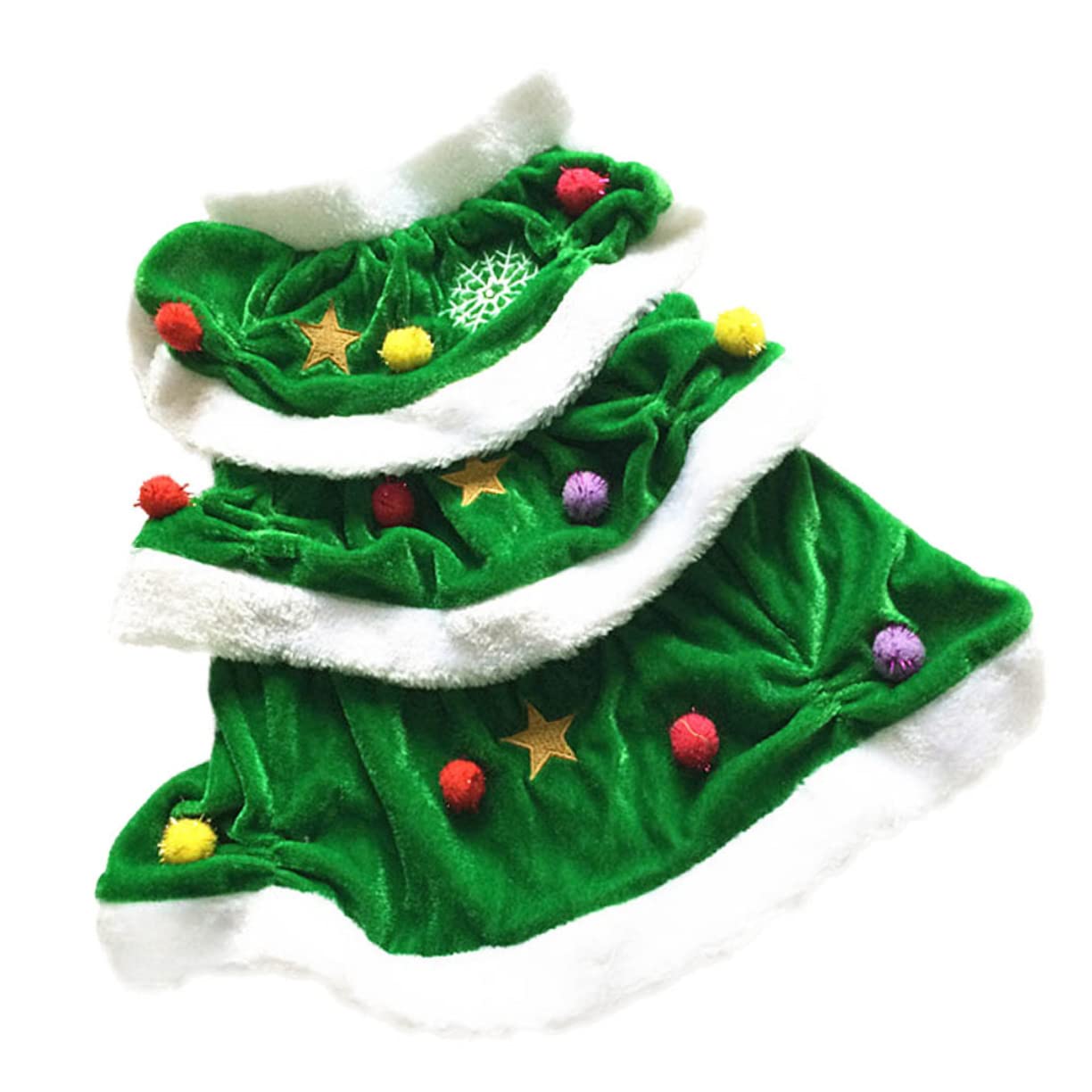 YARNOW Christmas Tree Shape Dog Dress Green Xxxl 50cm Pet Christmas Clothes Warm Winter Hoodie for Festival Party Dog Costume
